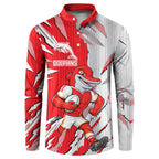 Personalized Dolphins Button Sweatshirt Dynamic Lightning Mascot Rugby Australia