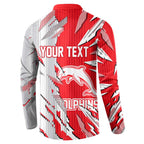 Personalized Dolphins Button Sweatshirt Dynamic Lightning Mascot Rugby Australia