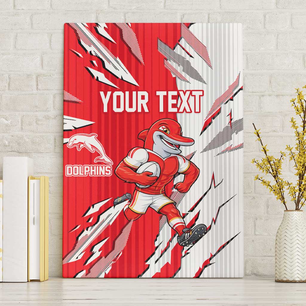 Personalized Dolphins Canvas Wall Art Dynamic Lightning Mascot Rugby Australia