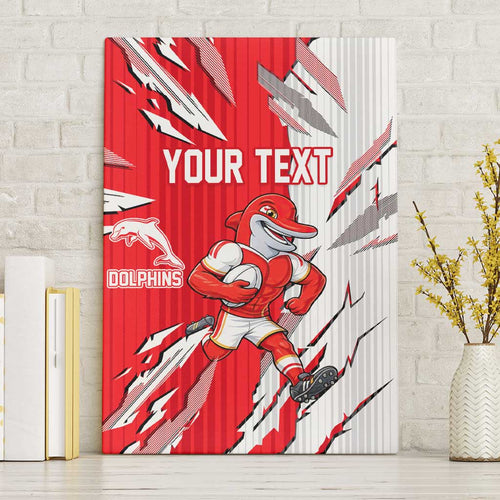 Personalized Dolphins Canvas Wall Art Dynamic Lightning Mascot Rugby Australia