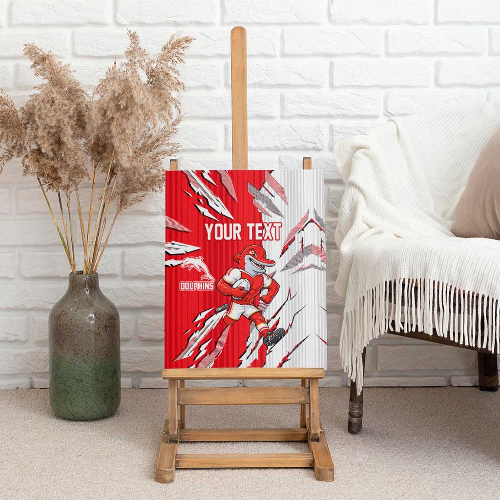 Personalized Dolphins Canvas Wall Art Dynamic Lightning Mascot Rugby Australia