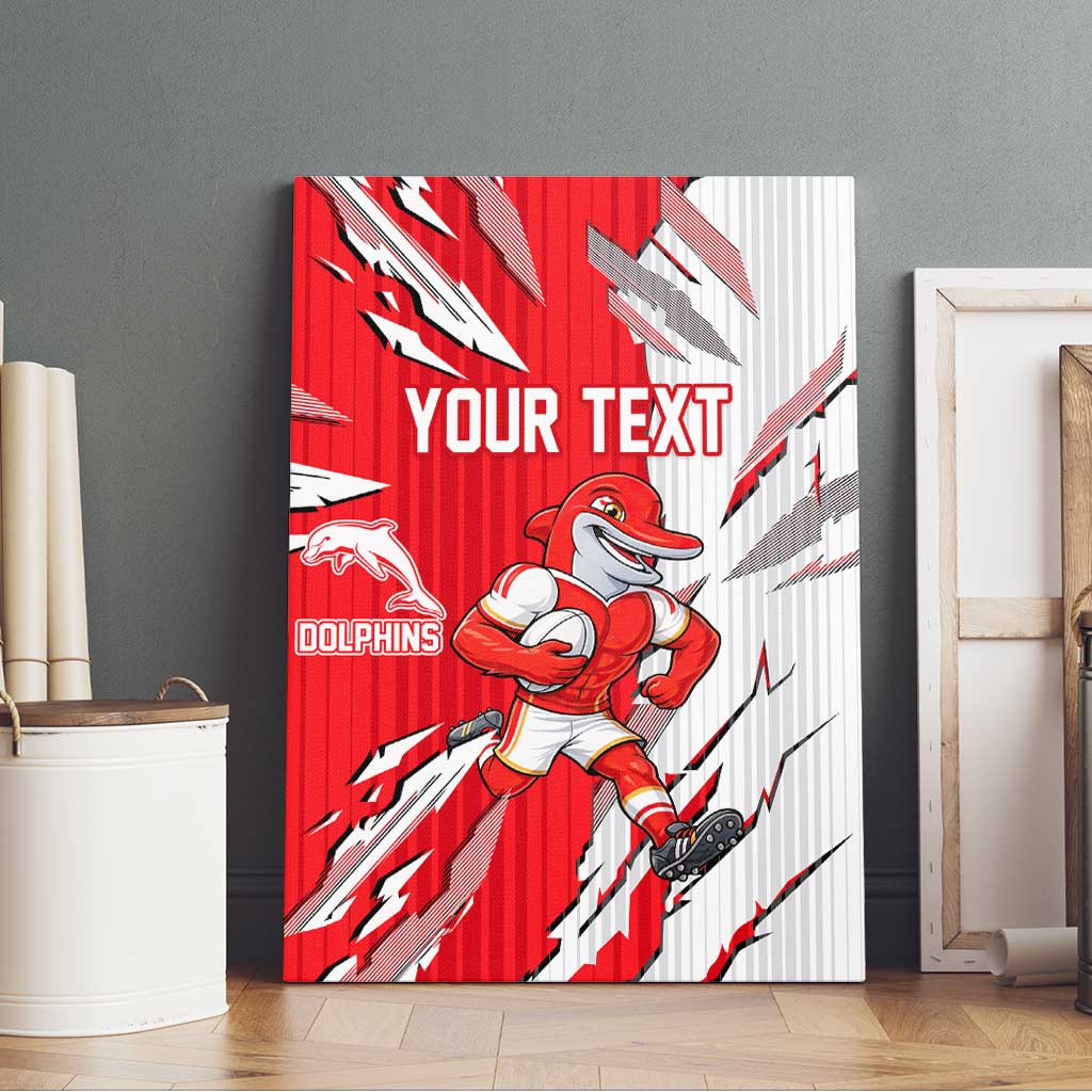 Personalized Dolphins Canvas Wall Art Dynamic Lightning Mascot Rugby Australia