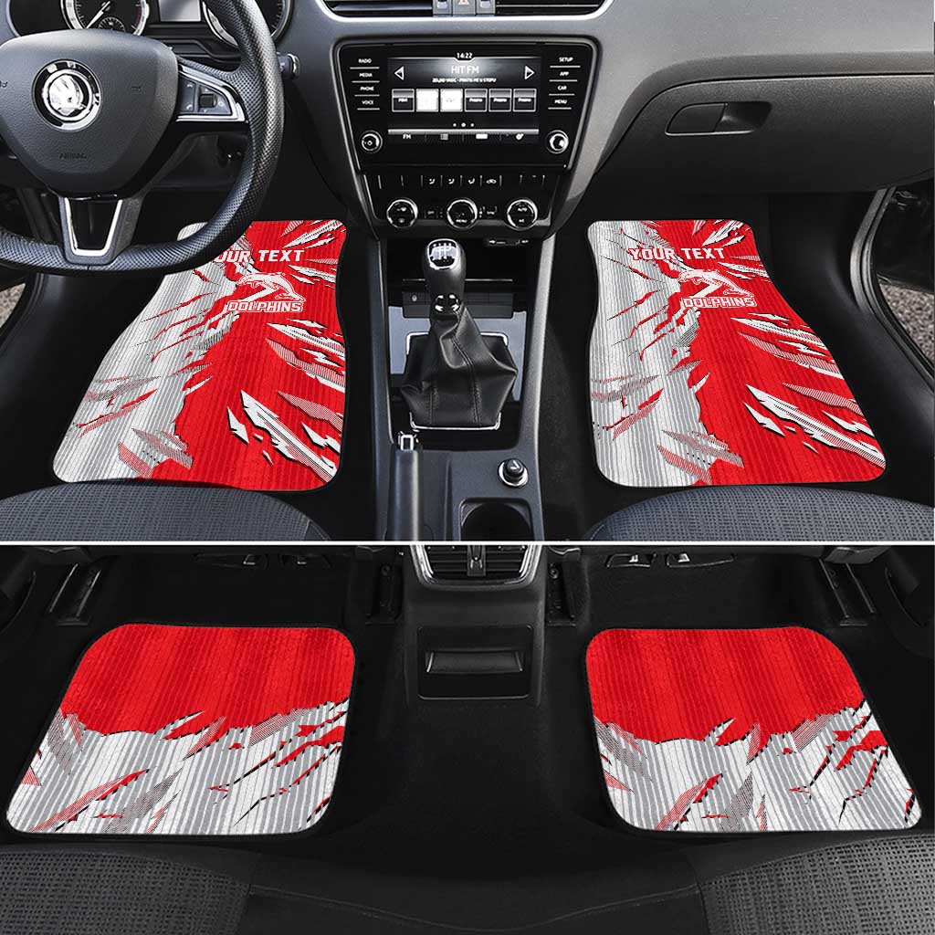 Personalized Dolphins Car Mats Dynamic Lightning Mascot Rugby Australia