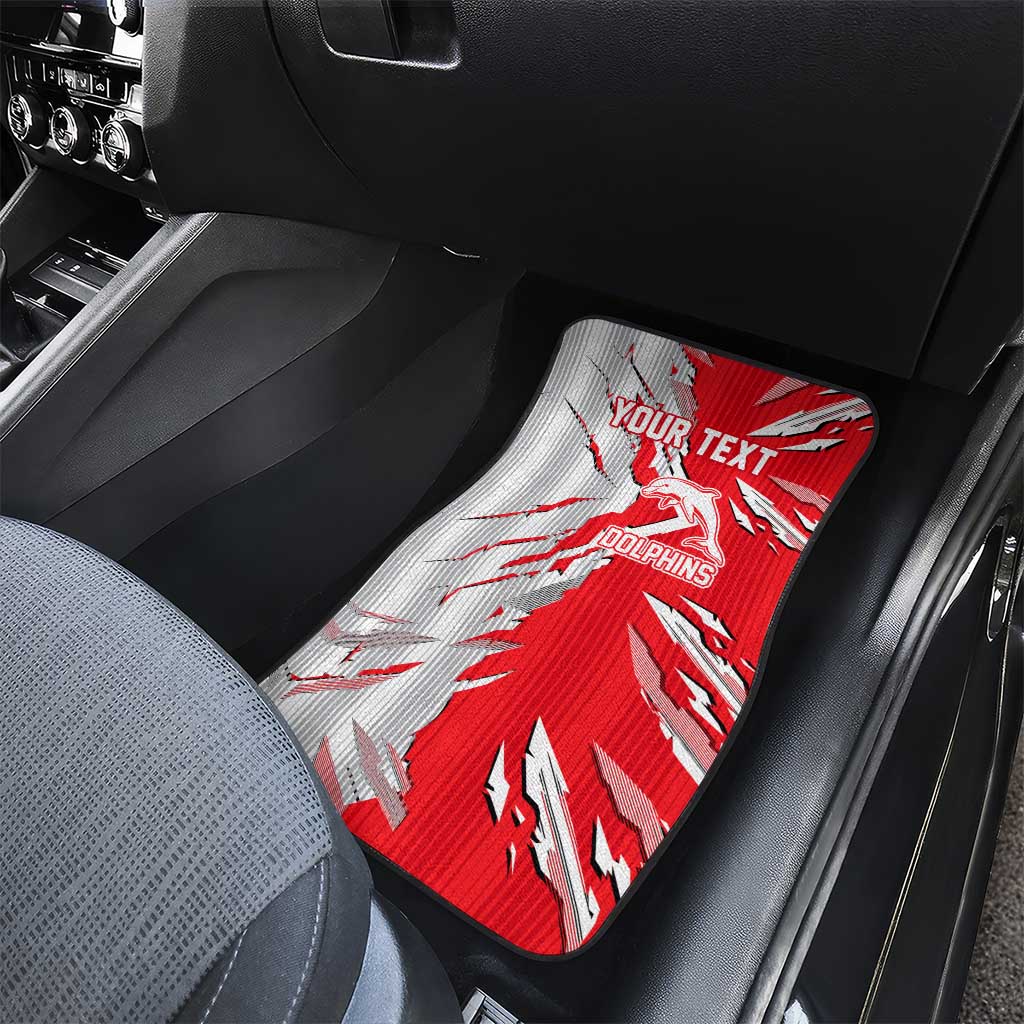 Personalized Dolphins Car Mats Dynamic Lightning Mascot Rugby Australia