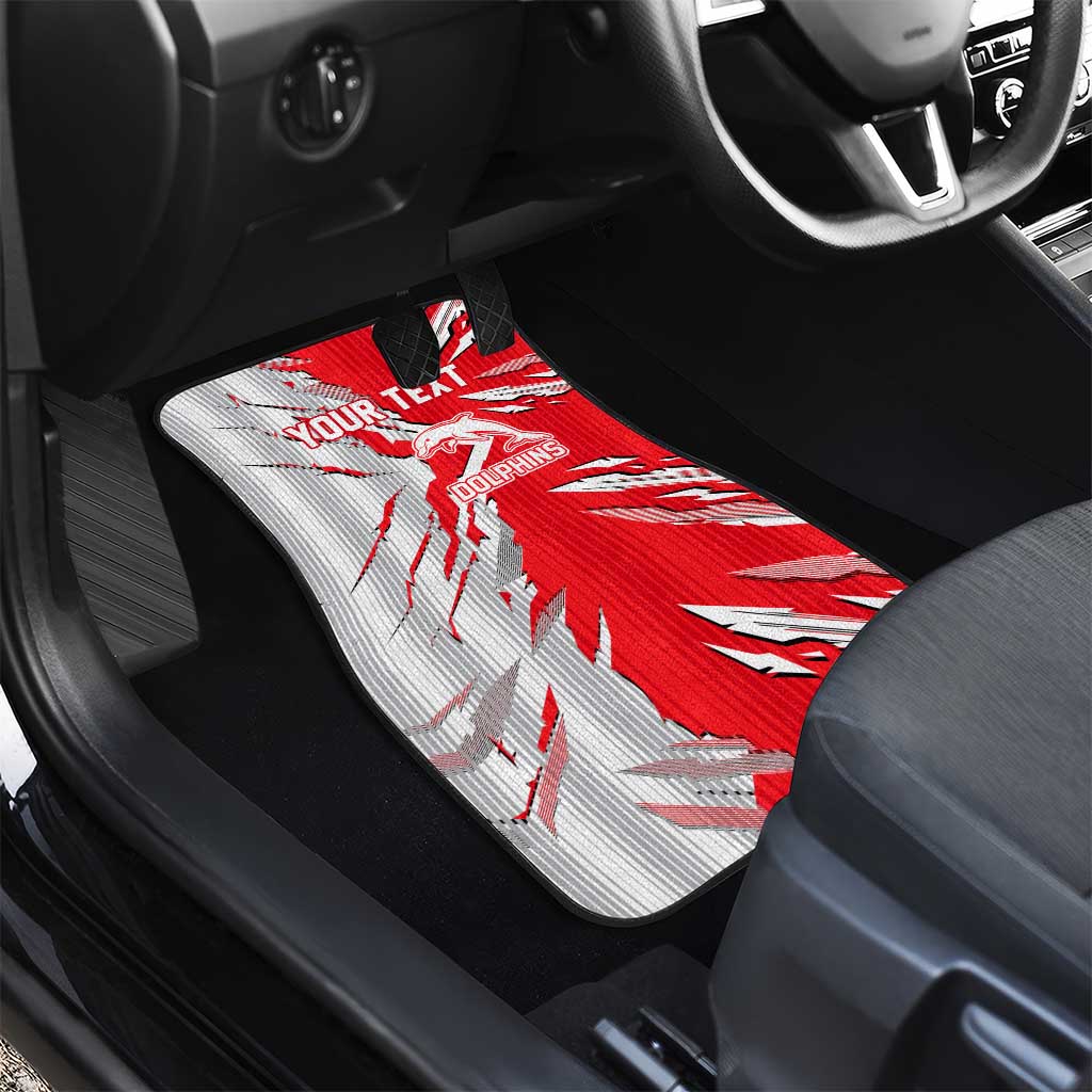 Personalized Dolphins Car Mats Dynamic Lightning Mascot Rugby Australia