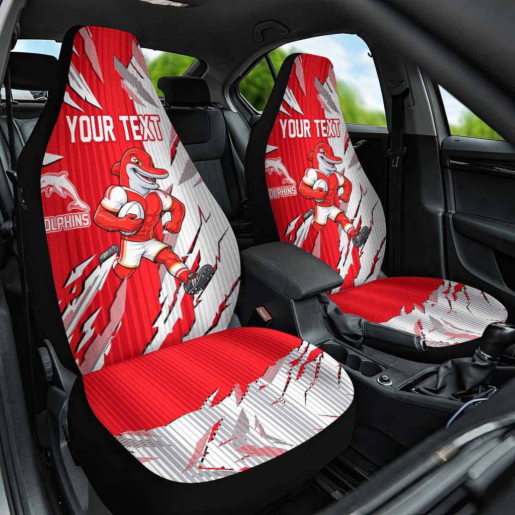 Personalized Dolphins Car Seat Cover Dynamic Lightning Mascot Rugby Australia
