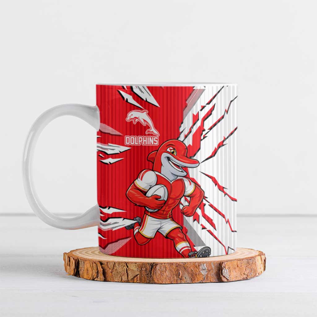 Personalized Dolphins Ceramic Mug Dynamic Lightning Mascot Rugby Australia
