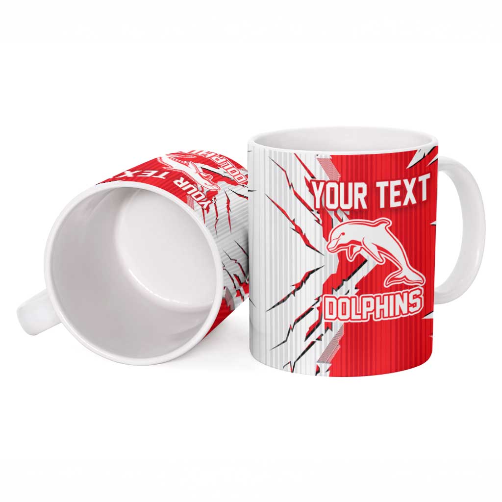 Personalized Dolphins Ceramic Mug Dynamic Lightning Mascot Rugby Australia