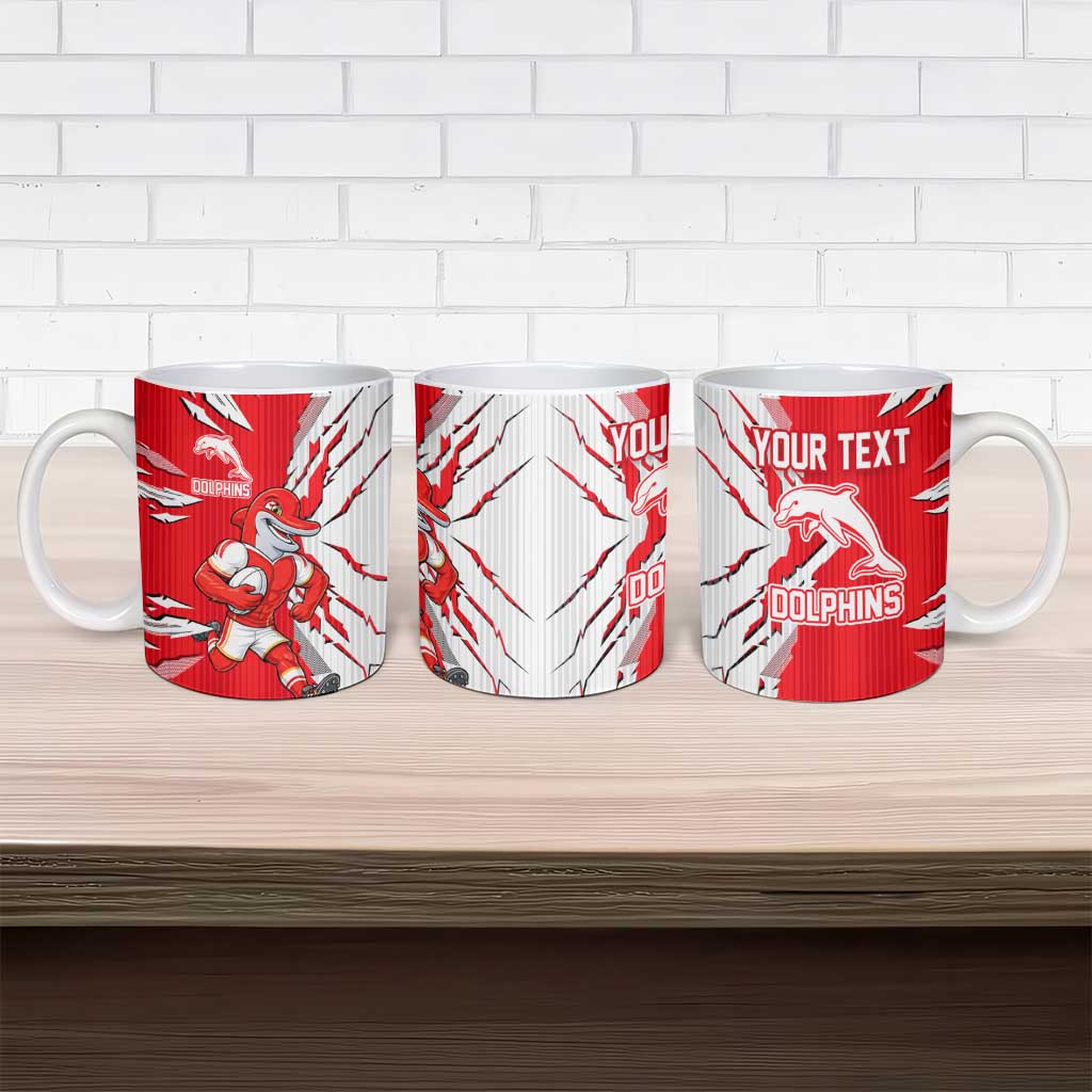 Personalized Dolphins Ceramic Mug Dynamic Lightning Mascot Rugby Australia
