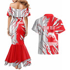 Personalized Dolphins Couples Matching Mermaid Dress and Hawaiian Shirt Dynamic Lightning Mascot Rugby Australia