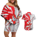 Personalized Dolphins Couples Matching Off Shoulder Short Dress and Hawaiian Shirt Dynamic Lightning Mascot Rugby Australia