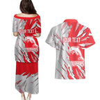 Personalized Dolphins Couples Matching Puletasi and Hawaiian Shirt Dynamic Lightning Mascot Rugby Australia