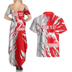Personalized Dolphins Couples Matching Summer Maxi Dress and Hawaiian Shirt Dynamic Lightning Mascot Rugby Australia