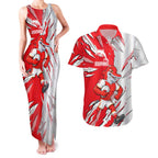 Personalized Dolphins Couples Matching Tank Maxi Dress and Hawaiian Shirt Dynamic Lightning Mascot Rugby Australia