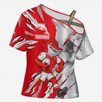 Personalized Dolphins Cross Shoulder Shirt Dynamic Lightning Mascot Rugby Australia