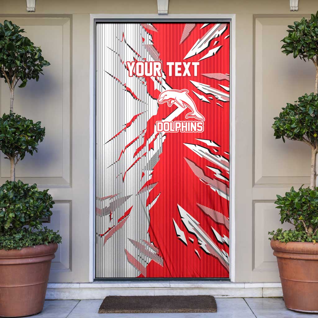 Personalized Dolphins Door Cover Dynamic Lightning Mascot Rugby Australia