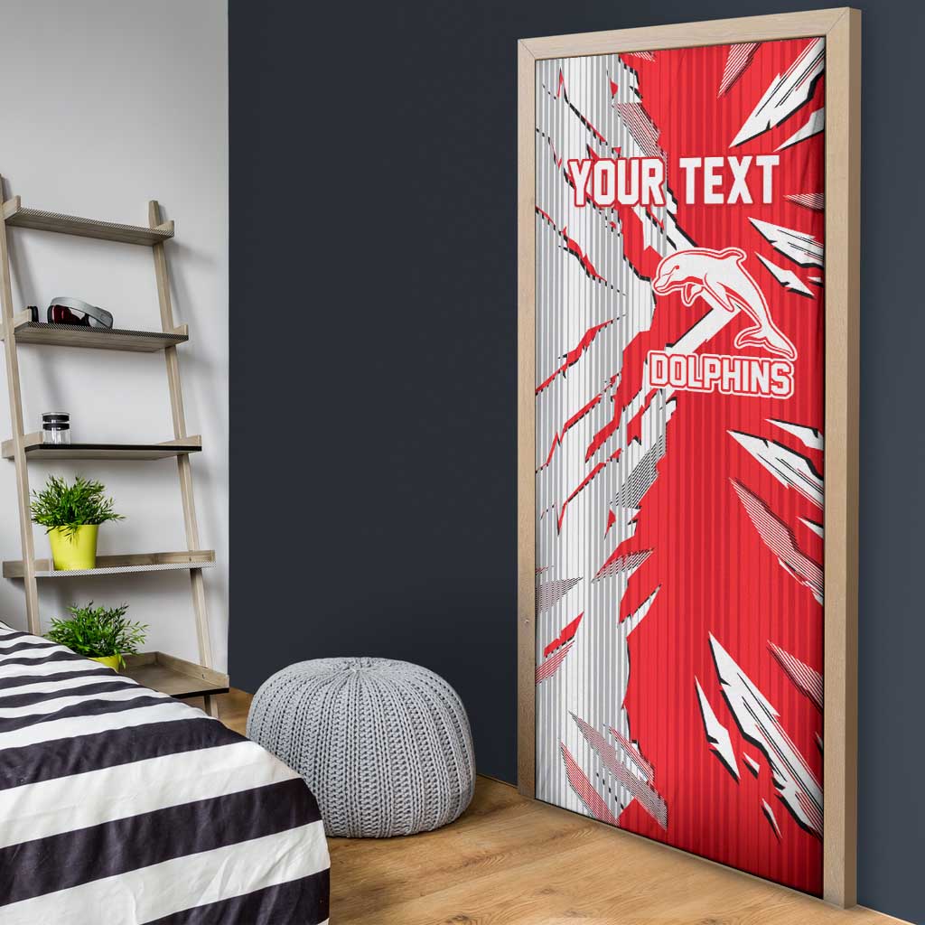 Personalized Dolphins Door Cover Dynamic Lightning Mascot Rugby Australia