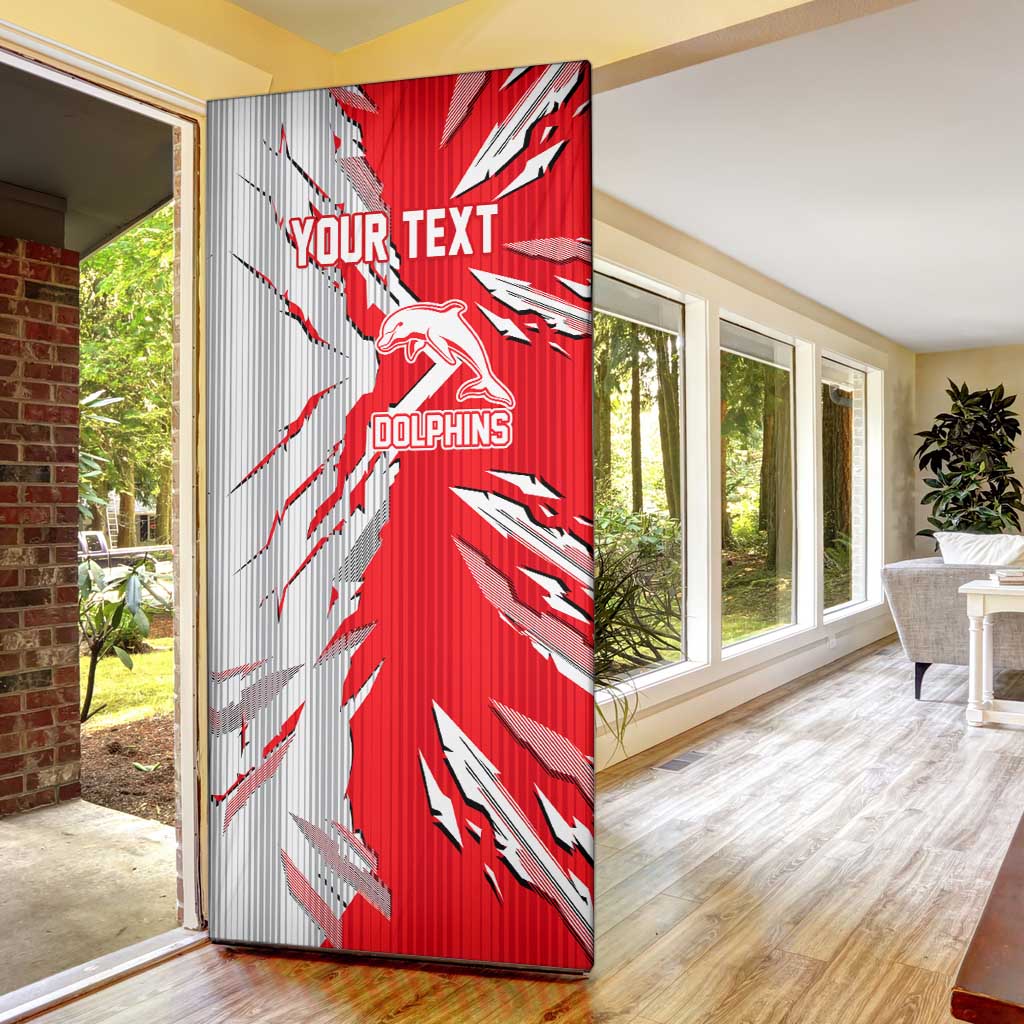 Personalized Dolphins Door Cover Dynamic Lightning Mascot Rugby Australia