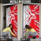 Personalized Dolphins Door Cover Dynamic Lightning Mascot Rugby Australia