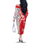 Personalized Dolphins Family Matching Off The Shoulder Long Sleeve Dress and Hawaiian Shirt Dynamic Lightning Mascot Rugby Australia