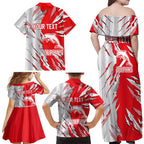 Personalized Dolphins Family Matching Off Shoulder Maxi Dress and Hawaiian Shirt Dynamic Lightning Mascot Rugby Australia