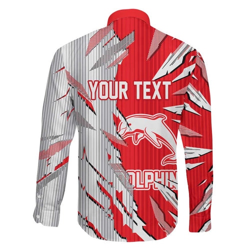 Personalized Dolphins Family Matching Off Shoulder Short Dress and Hawaiian Shirt Dynamic Lightning Mascot Rugby Australia