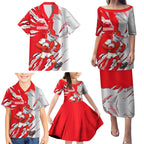 Personalized Dolphins Family Matching Puletasi and Hawaiian Shirt Dynamic Lightning Mascot Rugby Australia