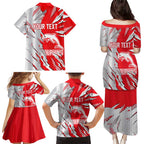 Personalized Dolphins Family Matching Puletasi and Hawaiian Shirt Dynamic Lightning Mascot Rugby Australia