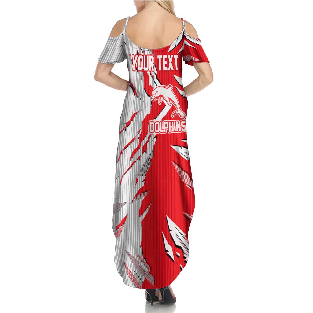 Personalized Dolphins Family Matching Summer Maxi Dress and Hawaiian Shirt Dynamic Lightning Mascot Rugby Australia