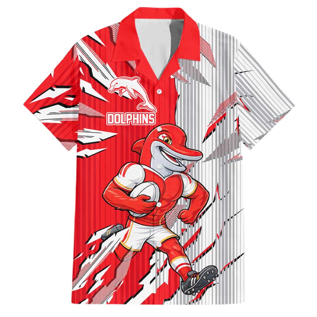Personalized Dolphins Family Matching Tank Maxi Dress and Hawaiian Shirt Dynamic Lightning Mascot Rugby Australia