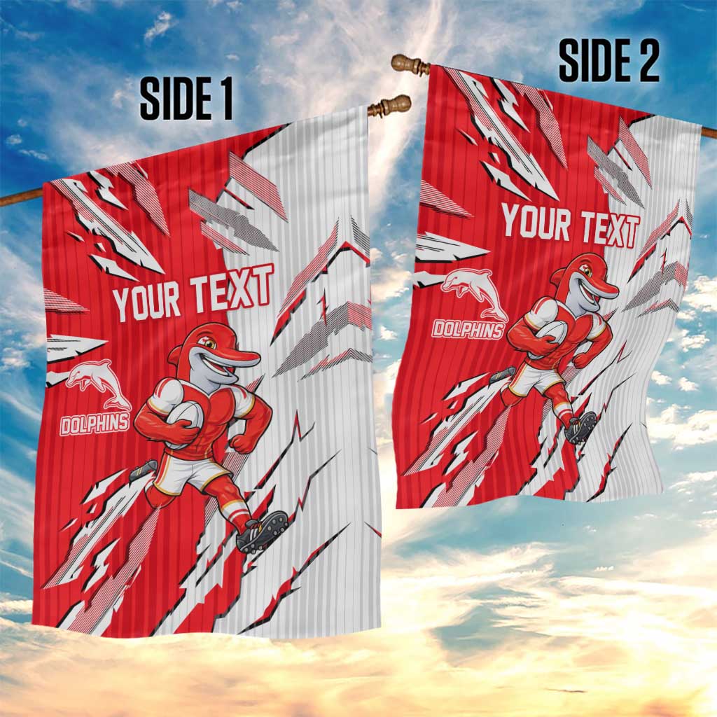 Personalized Dolphins Garden Flag Dynamic Lightning Mascot Rugby Australia