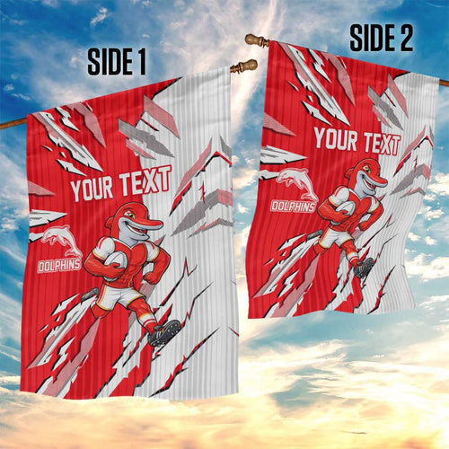 Personalized Dolphins Garden Flag Dynamic Lightning Mascot Rugby Australia