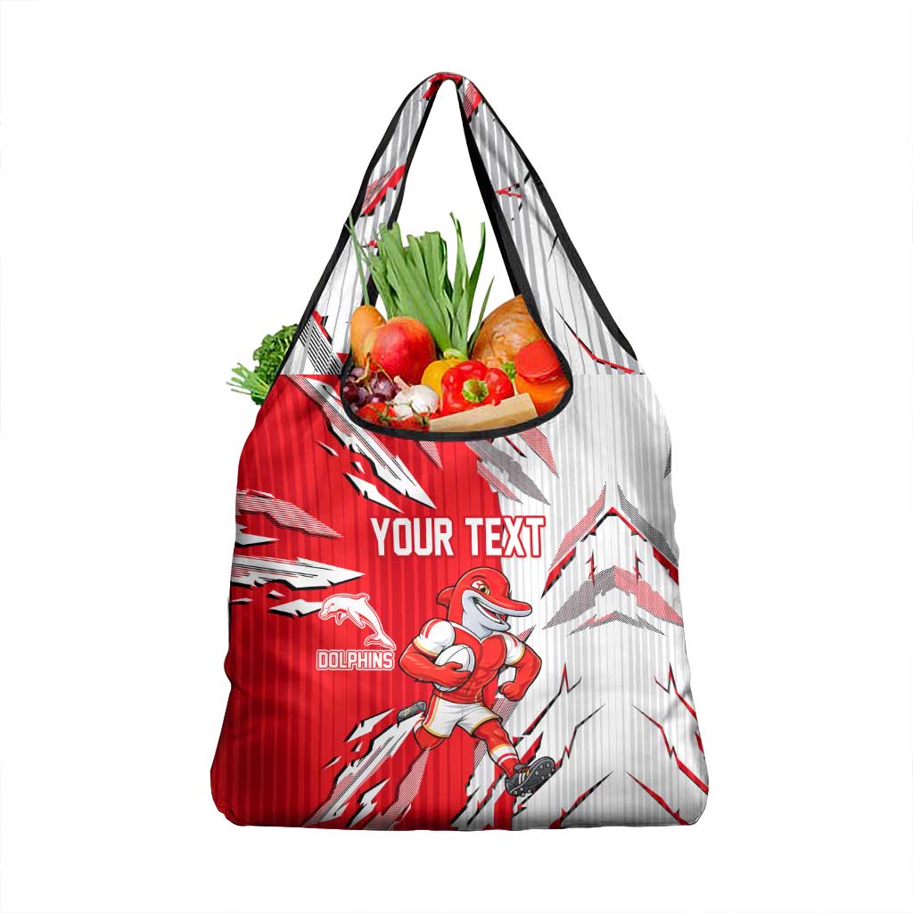 Personalized Dolphins Grocery Bag Dynamic Lightning Mascot Rugby Australia