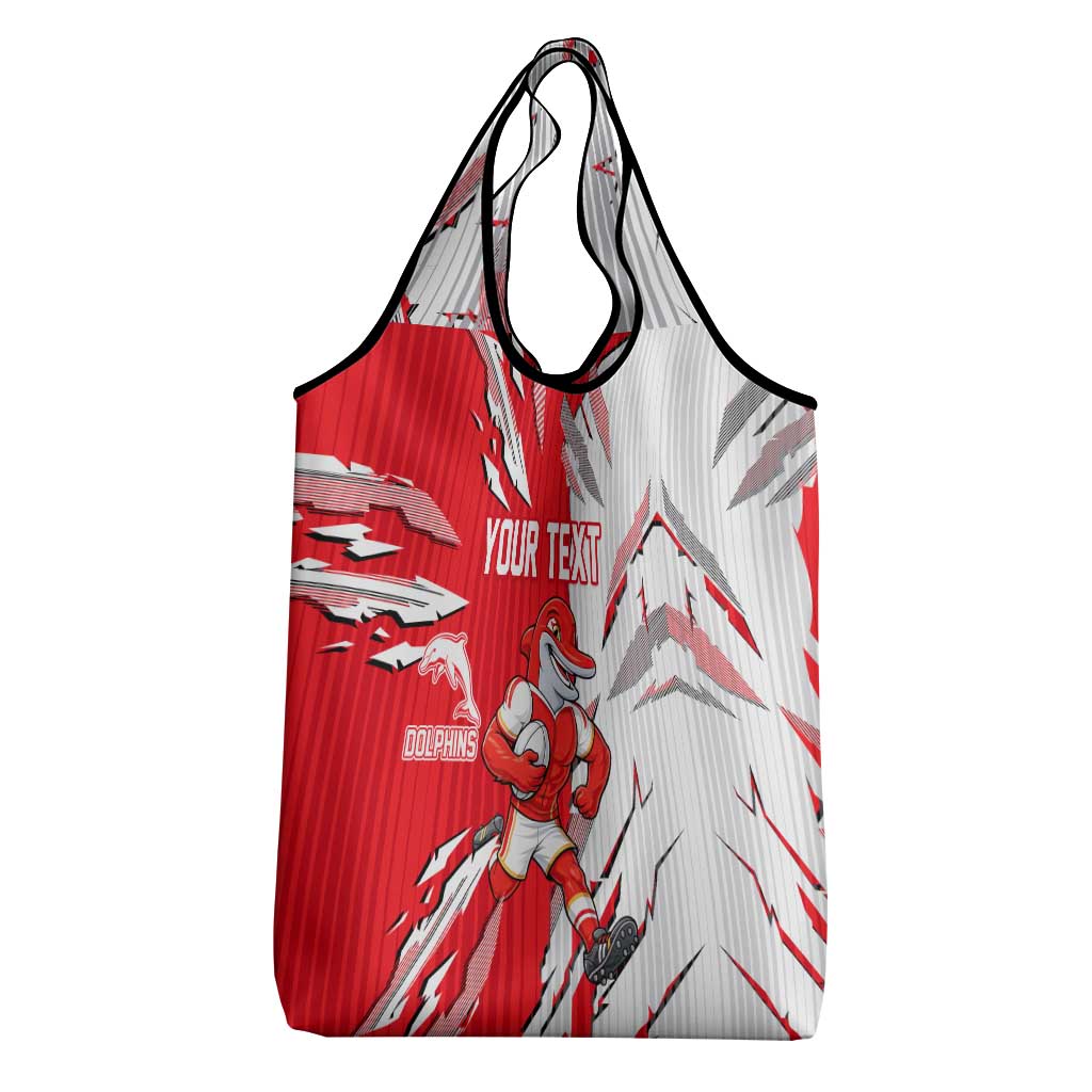 Personalized Dolphins Grocery Bag Dynamic Lightning Mascot Rugby Australia
