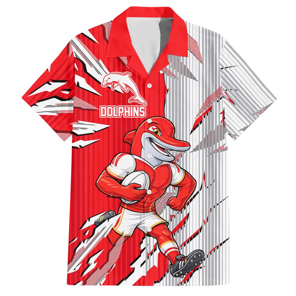 Personalized Dolphins Hawaiian Shirt Dynamic Lightning Mascot Rugby Australia