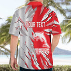 Personalized Dolphins Hawaiian Shirt Dynamic Lightning Mascot Rugby Australia