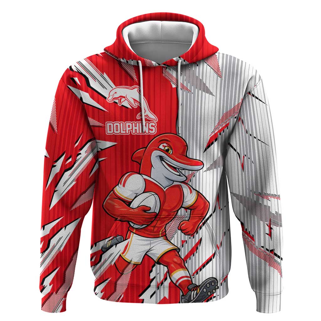 Personalized Dolphins Hoodie Dynamic Lightning Mascot Rugby Australia