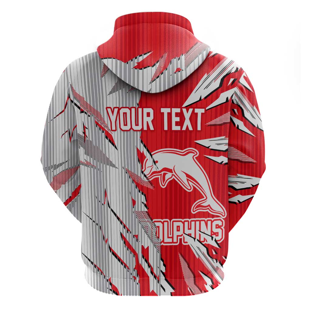 Personalized Dolphins Hoodie Dynamic Lightning Mascot Rugby Australia