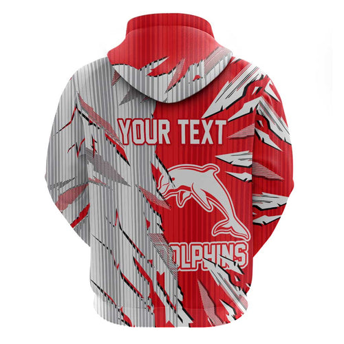 Personalized Dolphins Hoodie Dynamic Lightning Mascot Rugby Australia