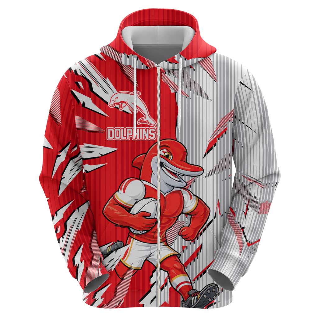 Personalized Dolphins Hoodie Dynamic Lightning Mascot Rugby Australia