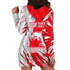 Personalized Dolphins Hoodie Dress Dynamic Lightning Mascot Rugby Australia