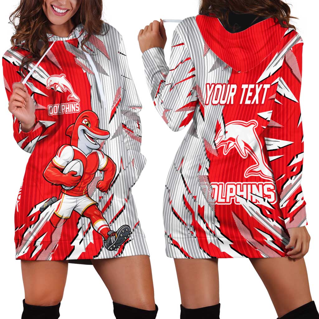 Personalized Dolphins Hoodie Dress Dynamic Lightning Mascot Rugby Australia