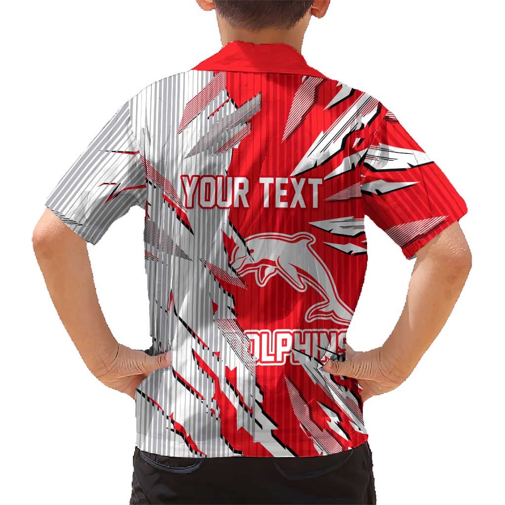 Personalized Dolphins Kid Hawaiian Shirt Dynamic Lightning Mascot Rugby Australia