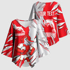 Personalized Dolphins Kimono Sleeve Blouse Dynamic Lightning Mascot Rugby Australia