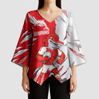 Personalized Dolphins Kimono Sleeve Blouse Dynamic Lightning Mascot Rugby Australia