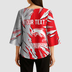 Personalized Dolphins Kimono Sleeve Blouse Dynamic Lightning Mascot Rugby Australia