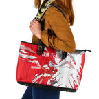 Personalized Dolphins Leather Tote Bag Dynamic Lightning Mascot Rugby Australia