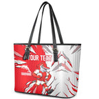 Personalized Dolphins Leather Tote Bag Dynamic Lightning Mascot Rugby Australia