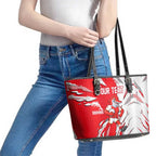 Personalized Dolphins Leather Tote Bag Dynamic Lightning Mascot Rugby Australia