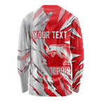 Personalized Dolphins Long Sleeve Shirt Dynamic Lightning Mascot Rugby Australia